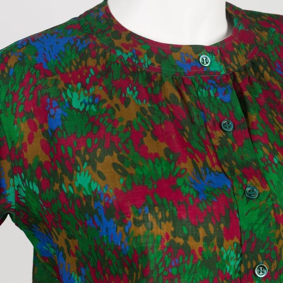 Yves Saint Laurent 81 F/W Rive Gauche Vintage Wool Challis Balloon Sleeve Blouse - Picture 7 of 10